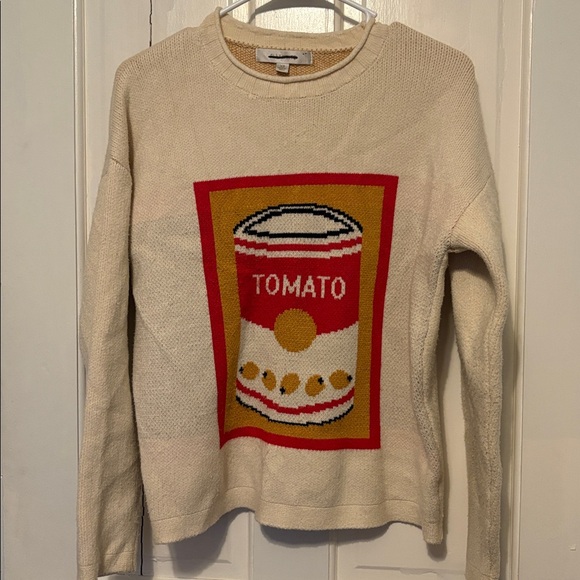 Anthropologie Flat white Tomato Soup Sweater size xs - Picture 3 of 6